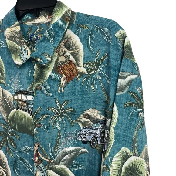 Campia Mens Hawaiian Shirt Easy Care Hulu Girls Floral Cars Tropical Rayon XXL - Picture 3 of 9